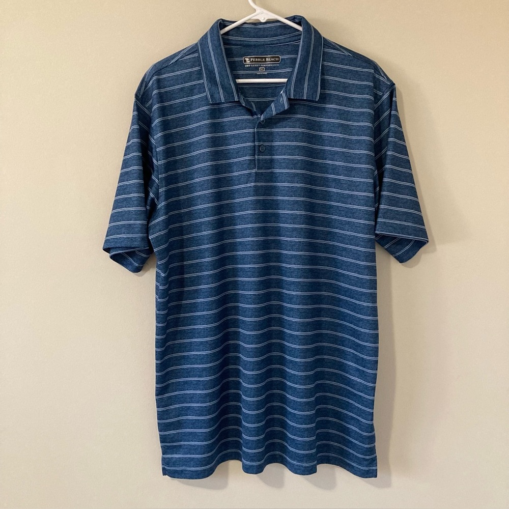 Pebble Beach DRY-LUXE Performance short sleeve Golf Shirt Polo blue Men’s Sz XL